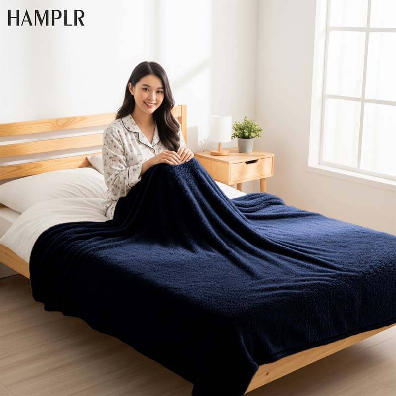 ผ้าห่มฟลีซ HAMPLR รุ่น SUPER SOFT ขนาด 150X200 ซม. สี MIDNIGHT BLUE_3